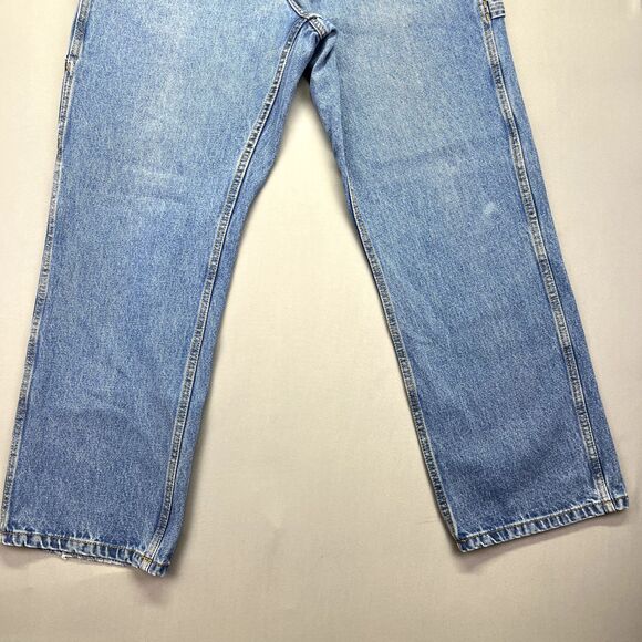 Blue Mountain Carpenter Jeans 100% Cotton Denim Men's‎ Tag Sz 34x30 Y2K Grunge - Picture 3 of 13